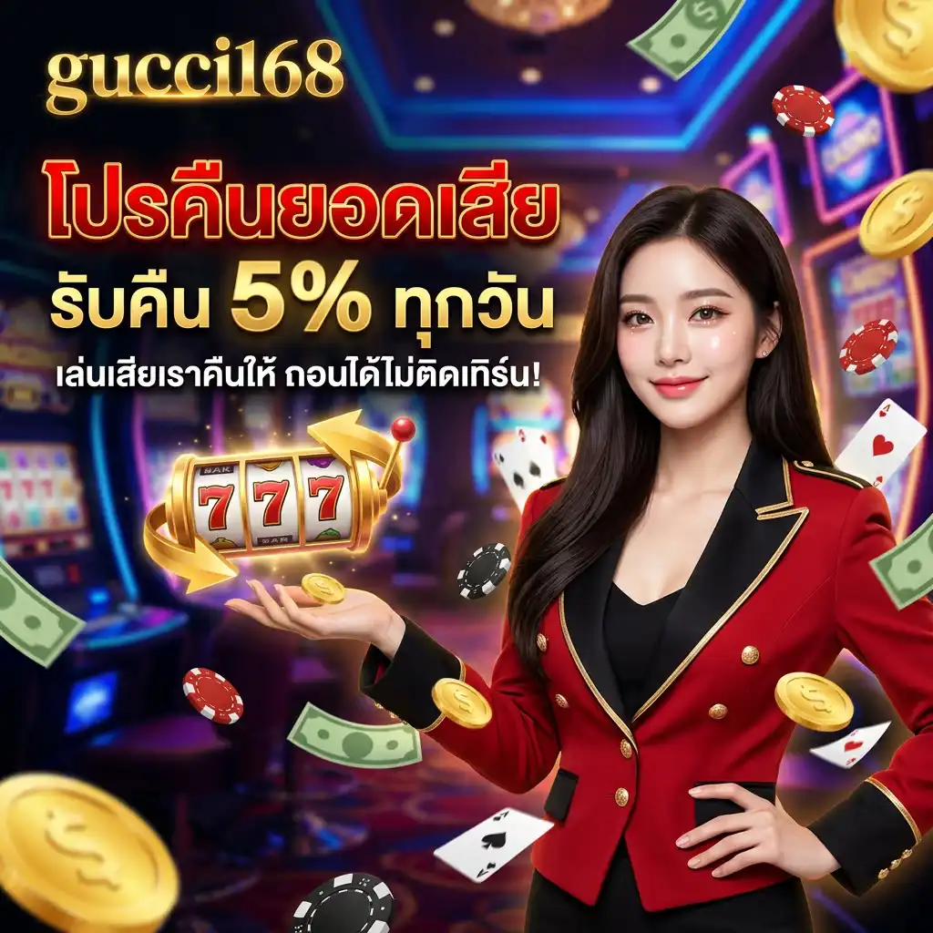โปรโมชั่นคืนยอดเสีย 5% เล่นเสียเราคืนให้ ถอนได้ไม่ติดเทิร์น