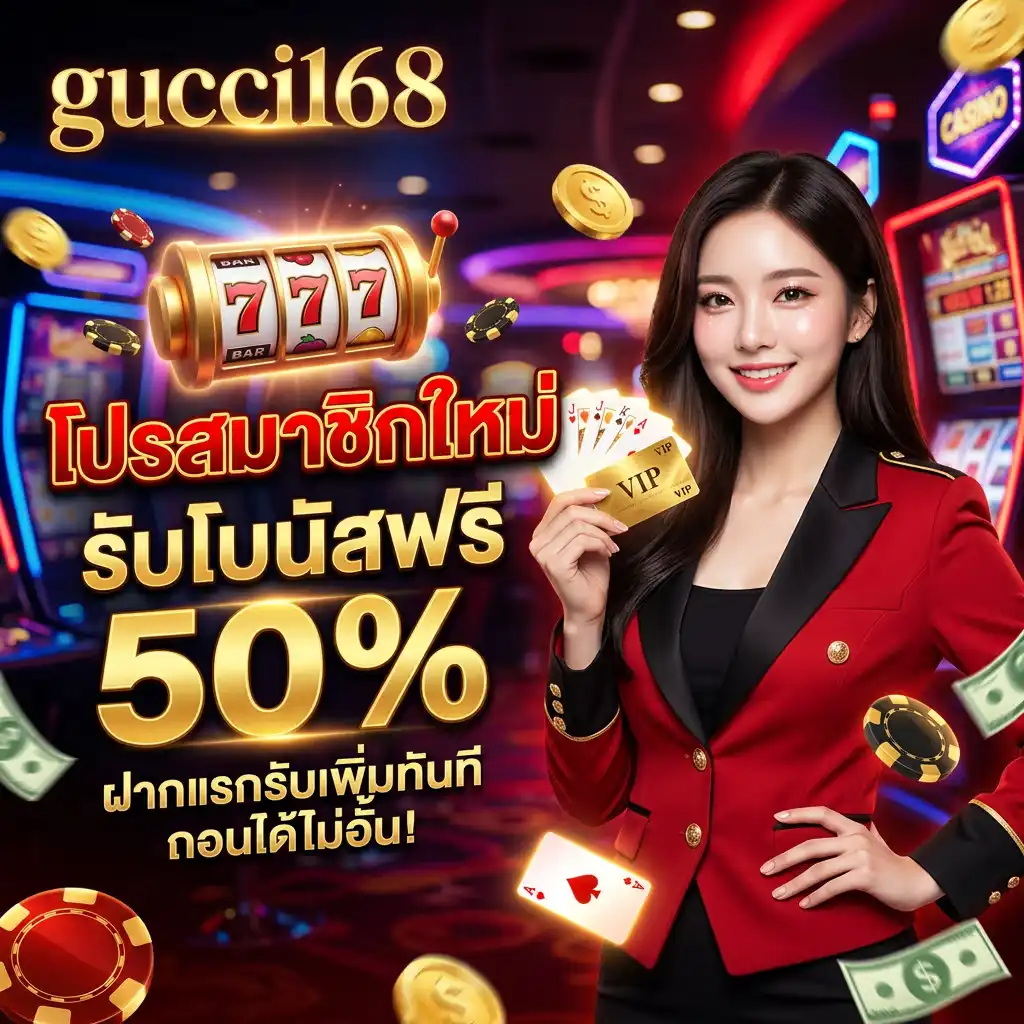โปรโมชั่น สมาชิกใหม่รับโบนัสฟรี 50 % ทุนหนาขึ้น โอกาสแตกง่ายขึ้น